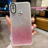 เคสสำหรับ Vivo Y15 4G Y17 Y12 Y91 Y95 Y93 Y02ป้องกันเลนส์กล้อง Y01ทองคำเปลวแวววาวระยิบระยับเคสด้านหลังเป็นเคสมือถือกันกระแทกแฟชั่นใส TPU