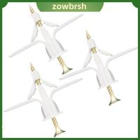 ZOWBRSH 100 Pcs สีขาวขาว ชุดยึด drywall ไนลอนทำจากไนลอน พลาสติกทำจากพลาสติก ท่อท่อขยาย เจาะด้วยตนเอง ปลั๊กและสกรู ตัวยึดผนังกลวง แผ่นยิปซั่มบอร์ด