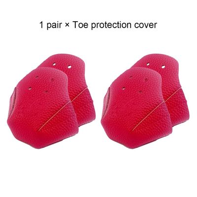 ：“{—— 1 Pair Skates Roller Anti-Friction Feet Toe Cap Guard Leather Skating Cover Protectors For Outdoor Training  Orange