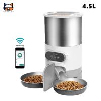 Automatic Pet Feeder 3L/4.5L Capacity Double Staiinless Steel Bowls APP Control Food Dispenser with Timing Feeding for Cat&amp;Dog