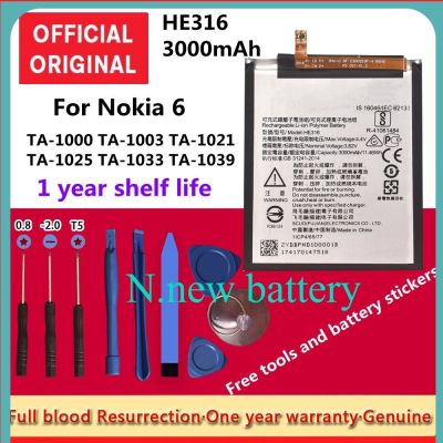 แบตเตอรี่ Nokia 6 Nokia6 N6 TA-1000 TA-1003 TA-1021 TA-1025 TA-1033 TA-1039 Original HE316 3000MAh +เครื่องมือ...