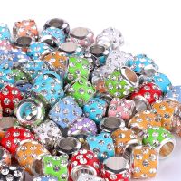 20Pcs Big Hole Lot CZ Rhinestone Crystal Murano Glass Beads Charms Fit For Pandora Bracelets Women Jewelry Accessories Making