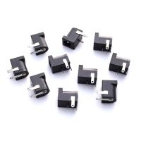 Sun 10pcs PCB MOUNT 5.5x2.1mm FEMALE DC Power Jack PLUG SOCKET CONNECTOR สีดำ