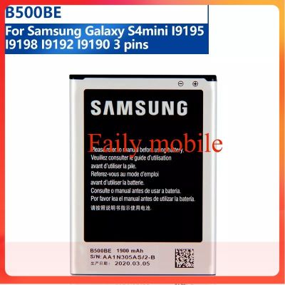 แบตเตอรี่ B500BE สำหรับ Samsung GALAXY S4 Mini I9190 I9192 I9195 I 9198 S4 Mini 3 Pins เปลี่ยนแบตเตอรี่1900MAh