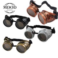 【LZ】❦№❍  2021 New Fashion Arrival Sunglasses Vintage Style Steampunk Goggles Welding Punk Glasses Cosplay Brand Designer Five Colors Lens