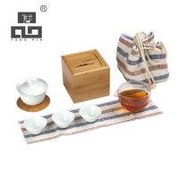 TANGPIN Ceramic Gaiwan Teacups Ceramic Chinese Tea Pot Portable Travel Tea Set