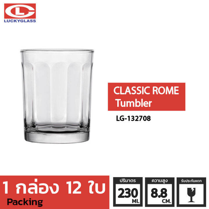 แก้วน้ำ-lucky-รุ่น-lg-132708-catering-rome-tumbler-8-oz-12-ใบ-ประกันแตก-แก้วใส-ถ้วยแก้ว-แก้วใส่น้ำ-แก้วสวยๆ-แก้วเตี้ย-lucky