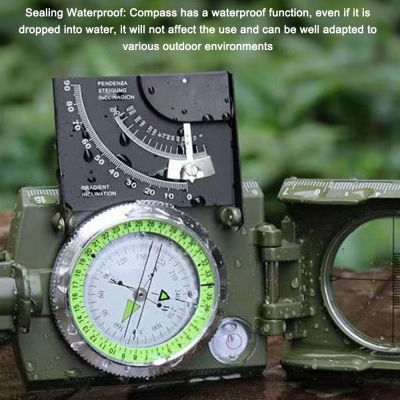 Multifunctional Compass Survival Orienteering Compass Sightings Navigation Compass Waterproof Gradiometer Inclinometer For Camping Hiking Adventure Tacticals Training