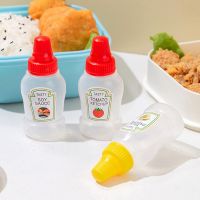 2pcs/set Mini Seasoning Sauce Bottle Portable Tomato Ketchup Bottle Salad Dressing Container for Bento Lunch Box Kitchen Jars