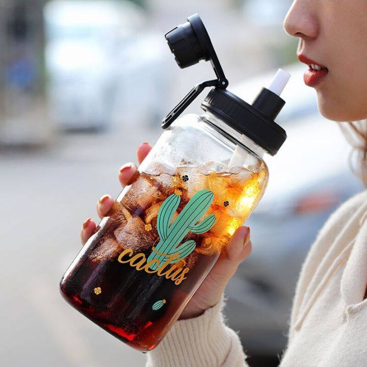 Cute Glass Water Bottle Girls, Cartoon Glass Water Bottles