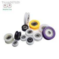 ♟✹○ Sliding nylon package bearing with U-Groove rubberized bearing bore 456810mmwhite or black colornylon pulley/wheel 10pcs/lot