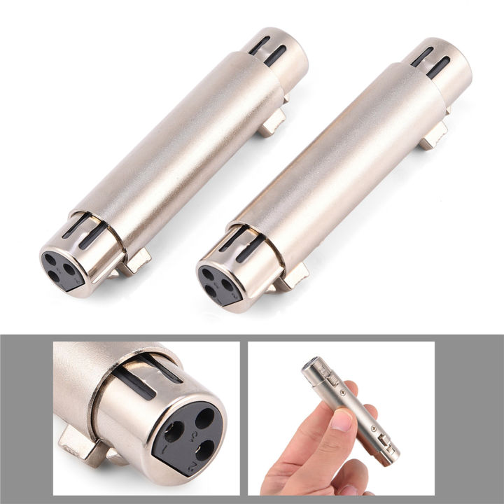 fosa-2ชิ้น3-pin-xlr-ตัวเมีย-ตัวเมียไมค์ไมโครโฟนออดิโอตัวเชื่อมอะแดปเตอร์