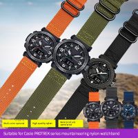 Tali jam tangan nilon untuk Casio PROTREK Series PRW-6600 PRG-600Y PRG-650 PRG-600 olahraga kedap air 24mm tali kanvas nilon