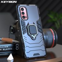 KEYSION Shockproof Armor Case for OPPO Reno 4 4 Pro 5G A52 A72 A92 A92S Ring Stand Phone Back Cover for Realme 6 6 Pro X50 Pro