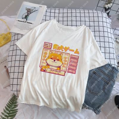 Aesthetic Camisas Mujer Harajuku T-Shirt Kawaii Cute Shiba Inu Doge Print Summer Korean Streetwear Women chic casual Tops Tees