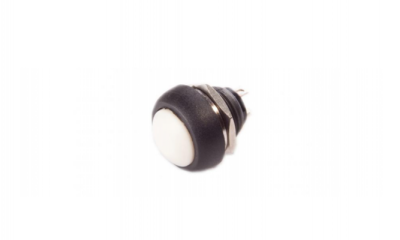 SPST momentary switch (Round Small White) - COSW-0388