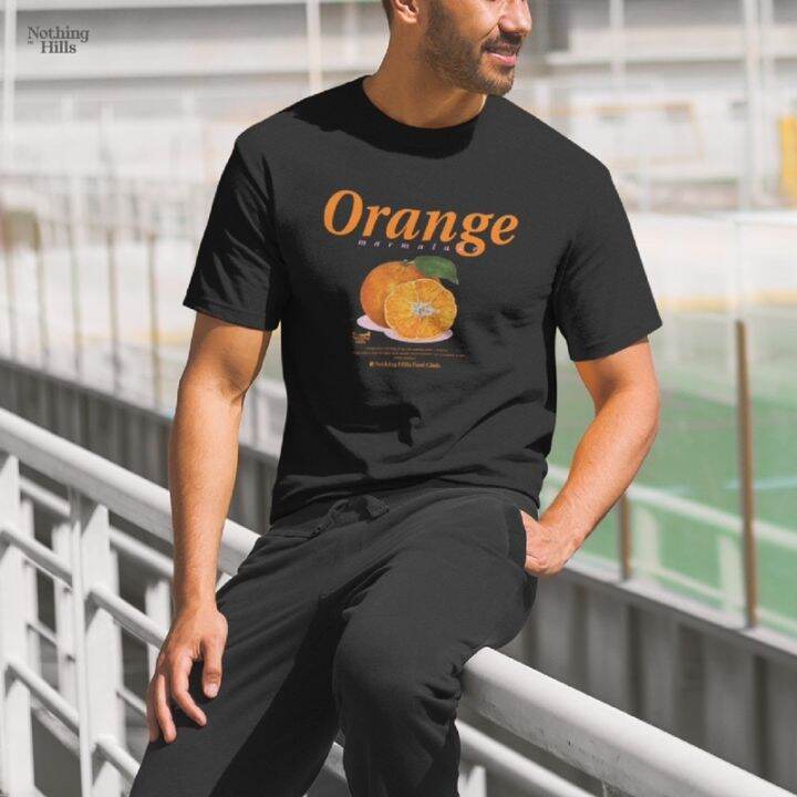 now-เสื้อยืดคอกลม-เสื้อยืดลาย-orange-ส้ม-clic-cotton-unisex-by-nothing-hills-l-size-s-5xl