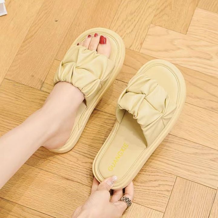 july-one-word-drag-low-heel-fashion-french-style-indoor-summer-and-outdoor-high-end-sandals-2023-new-net-red-all-match-flat-bottomed