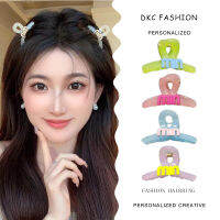 DKC เครื่องประดับกิ๊บติดผมตัวอักษรสีล่าสุดสำหรับผู้หญิงที่หนีบผมปากปลาฉลาม MODE Korea ขนาดเล็กสำหรับนักเรียนเครื่องประดับผม