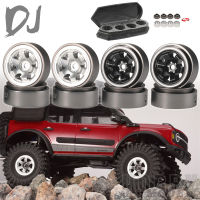 DJ Racing 4PCS 1 In โลหะล้อ Hub ขอบยางสำหรับ AXIAL SCX24 FCX24 T4M 124 118 RC รุ่นรถ Crawler อุปกรณ์เสริม