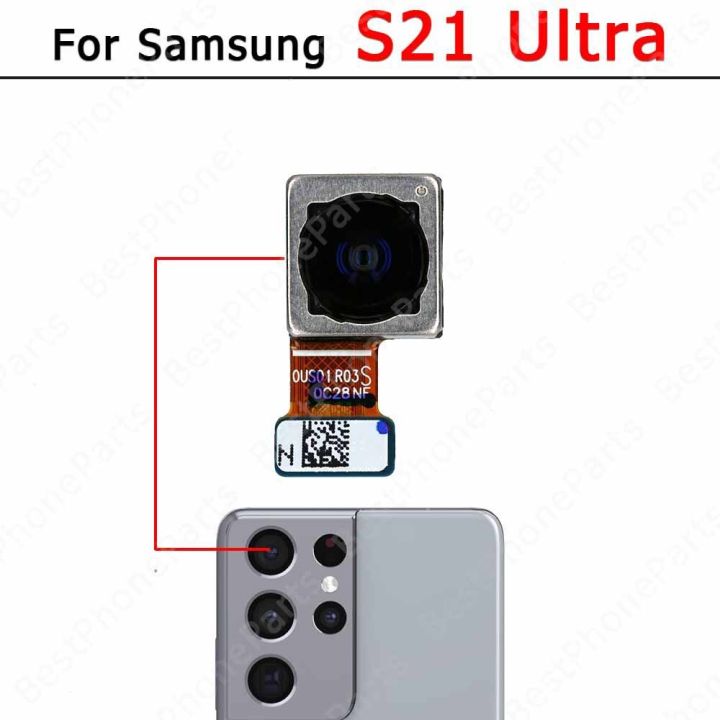กล้องหน้าหลังของแท้สำหรับ-galaxy-s21อัลตร้า5g-g998b-g998u-เซลฟี่ด้านหน้าด้านหลังโมดูลกล้องอะไหล่