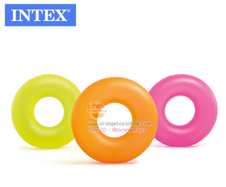 ขนาด-36-นิ้ว-ห่วงยาง-สีสะท้อนแสง-intex-59262-neon-swim-ring-91-cm-สีชมพู-สีเขียว-สีเลม่อน-นีออน-รหัสสินค้า-59262