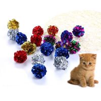 (4 pieces/lot) Cute Multicolor Cat Ball Toys Sound Paper Kitten Playing And Chewing Pet Cat Interactive Products Drop Shipping Toys