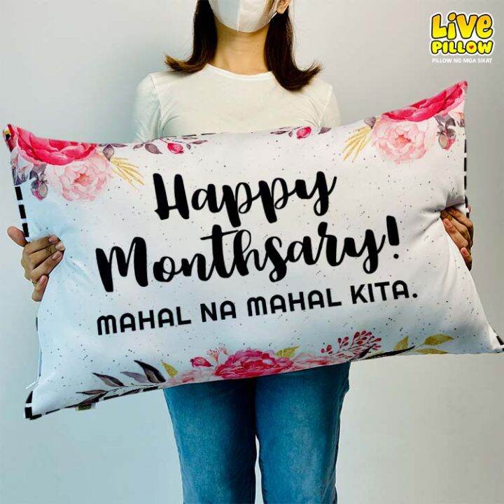 LIVEPILLOW Monthsary gift pillow BIG Size with Zipper & FREE Pillow