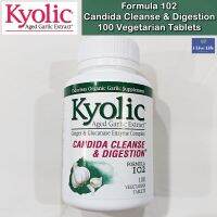 กระเทียมสกัด ไร้กลิ่น Formula 102, Candida Cleanse &amp; Digestion, Veg Tablets - Kyolic ช่วยดูแลระบบย่อยอาหาร