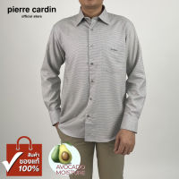 Pierre Cardin เสื้อเชิ้ตแขนยาว Avocado Moisture Basic Fit รุ่นมีกระเป๋า ผ้า Cotton 100% [RHO1129-BR]