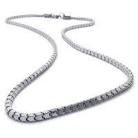 3X Jewelery Mens Necklace, Stainless Steel Necklace, Silver Color, 3 mm Wide, 55 cm Long