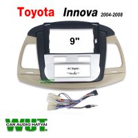 หน้ากากตรงรุ่น/บิ้วอิน สำหรับใส่ จอแอนดรอย9นิ้ว +พร้อมปลั๊กตรงรุ่น TOYOTA INNOVA โตโยต้า อินโนวา 2008-2015 (แอร์ออโต้) ช่องกดสั้น