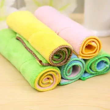 Magic Wood Pulp Fiber Cleaning Cloth Kitchen Dish Washing Towel Rag  Non-stick