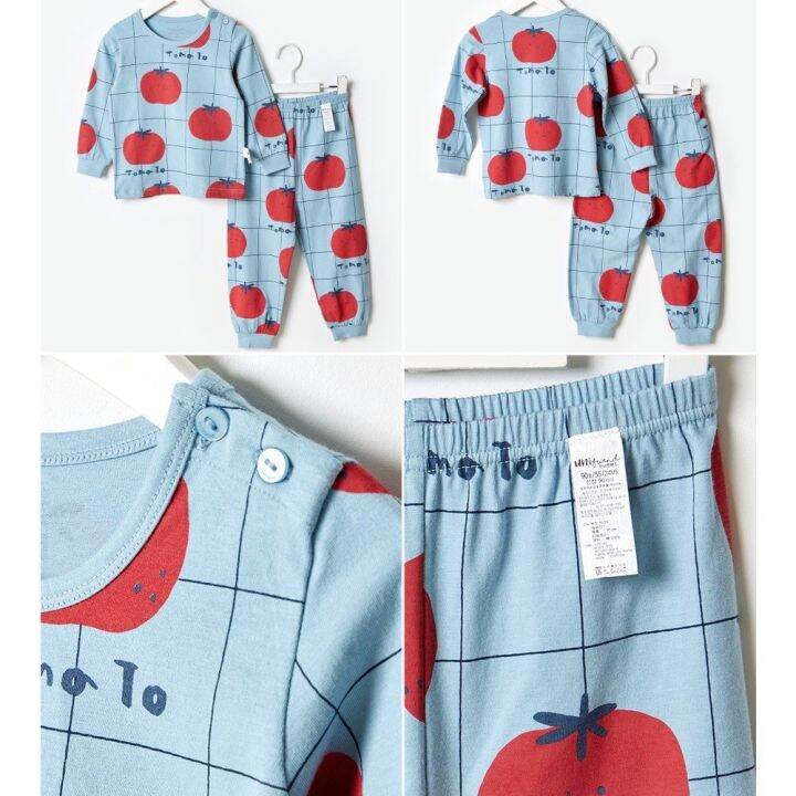 unifriend-kids-pajamas-boys-sleepwear-clothes-set-home-wear-long-sleeve-100-organic-boys-pyjamas-nightwear-check-tomato