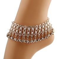 【CW】✁○  Multilayer Wide Face Metal Tassel Pendant Anklets for Sandals Jewelry on Foot Leg Chain