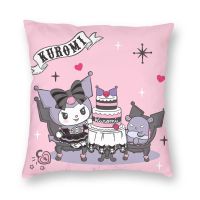 Sanrio Kuromi 18 "X 18"(45*45ซม.) ปลอกหมอนชวนกอดพิมพ์ลายส่วนบุคคลปลอกหมอนโซฟาที่ทันสมัยประณีตและปลอกหมอนหมอนอิงรองเอว