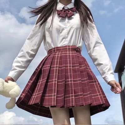 ‘；’ Fashion Summer Women Mini Skirts Japan Style School Pleated Skirt For Girls High Waist Plaid Cute Bow Female Students Skirts