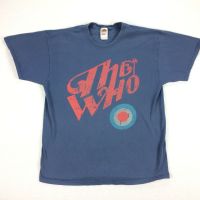 The WHO Band TEE MENS XL FADED Blue Target Bullseye CLASSIC ROCK