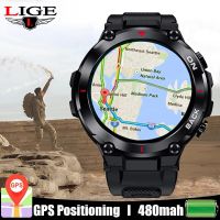 นาฬิกาวัดความดันโลหิตสำหรับผู้ชาย LIGE GPS สมาร์ทวอท์ชใหม่ IP68การออกกำลังกายกลางแจ้งกันน้ำนาฬิกาอัจฉริยะสำหรับ Android IOS VernaAbig