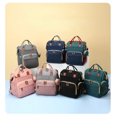 New Style Mommy Bag Multifunctional Foldable Crib Backpack Fashion Mother Baby Lightweight Water-Repellent