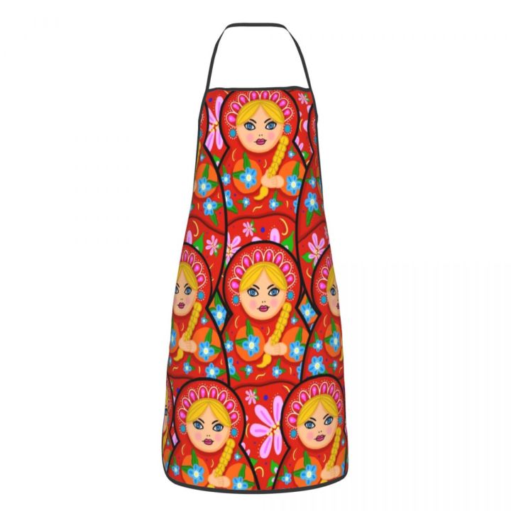 russian-matryoshka-folk-art-apron-women-men-unisex-bib-babushka-dall-cooking-kitchen-tablier-cuisine-chef-painting