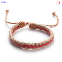 ?【Lowest price】SUTAI สร้อยข้อมือแบบถักสไตล์โบฮีเมียนสำหรับทุกเพศสร้อยข้อมือแบบปรับได้ทำด้วยมือสำหรับผู้หญิงผู้ชาย