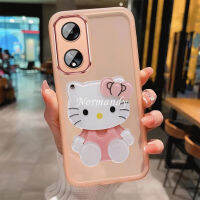 ปลอกโทรศัพท์มือถือขายดีสำหรับ OPPOA38 4G OPPO A78 A58 A38 A98 5G 4G เคสโทรศัพท์โปร่งใสหลากสีกับ Hellokitty การ์ตูนแต่งหน้ากระจก TPU PU กล้องเคสห่อหุ้มกันกระแทก