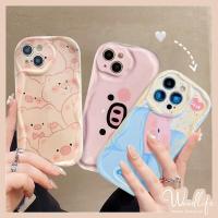 เคสลายการ์ตูนหมูนอนสำหรับ Samsung A03 A14 A13 A04s A03s A04 A11 A21s A12 A02s A32 A52 A31 A50 M12 A51 A53 A30s A23 A20s น่ารักตลก A10s ปลอกที่เรียบง่าย A30