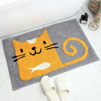 Frog and Bear Flocking Bath Mat Home Decoration Door Mat Non-slip Absorbent Bathroom Doormat Super Soft Fiber Bath Rug