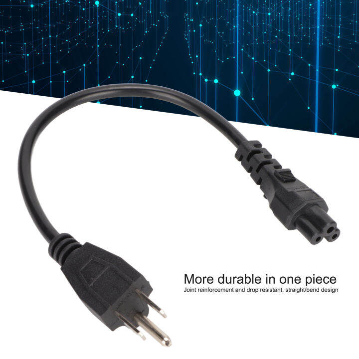 AC Power Short Cord Replacement 18 AWG 5‑15P Male To IEC320 C5 Female