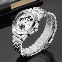 ZZOOI OUYAWEI Luxury White Self Wind Mechanical Men Wristwatch reloj hombre 30M Waterproof Full Steel Fashion Casual Male Watch Gifts