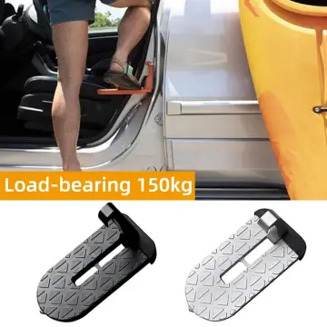 Extended Car Door Step Foldable Car Roof Rack Step Universal Latch Hook  Auxiliary Foot Pedal Aluminium Alloy Safety Hammer