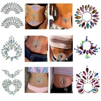 【hot】❡❈✷  Belly Stickers Glitter Rhinestone Decoration Temporary Sticker