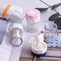 Contact Lens Cleaner Case Manual Rotary Lens Cleaner Travel Plastic Container Storage Soaking Box